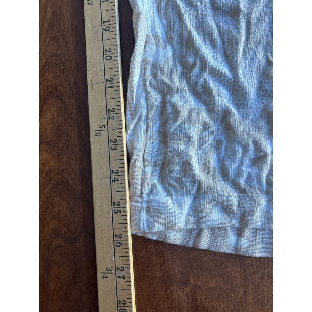 prAna Wide Leg Pants Womens Tan Cream Tropical Leaf Print Drawstring XL - Picture 8 of 8